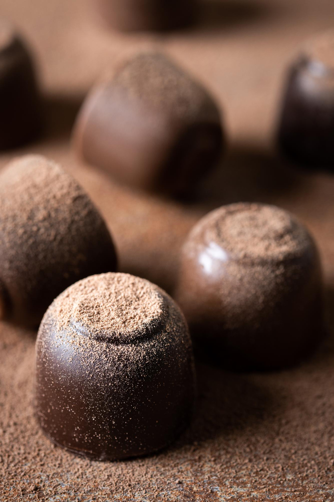 Gianduiotto ripieno con nocciola intera, sezione